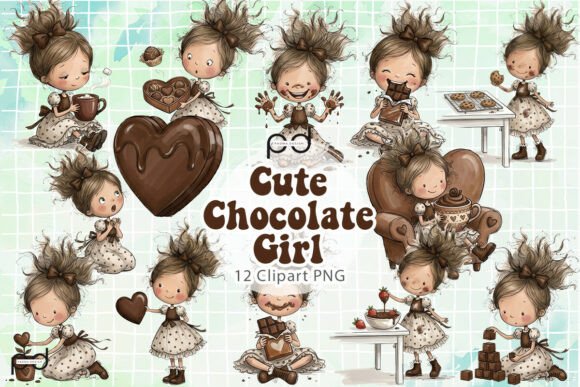 Download Cute Chocolate Girl Clipart Graphics - Cute Collection