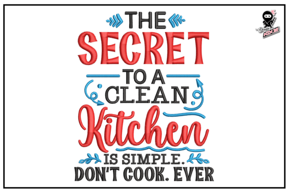 Download Funny Kitchen Quote Embroidery - Kitchen Collection