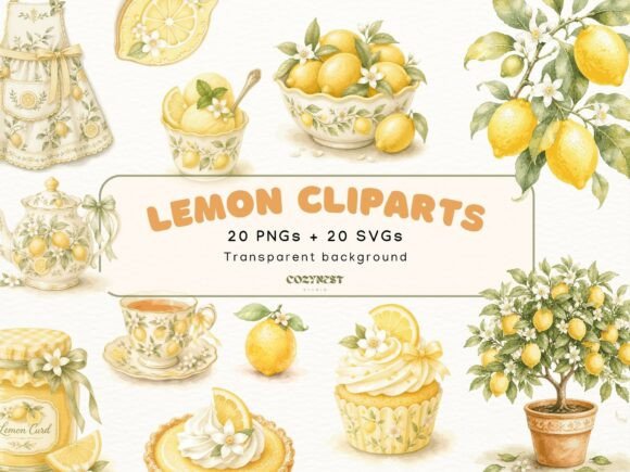 Download Lemon Watercolor Cliparts, Summer Bakery - Bakery Collection