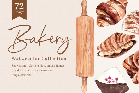 Download Bakery Bake Homemade Watercolor - Bakery Collection