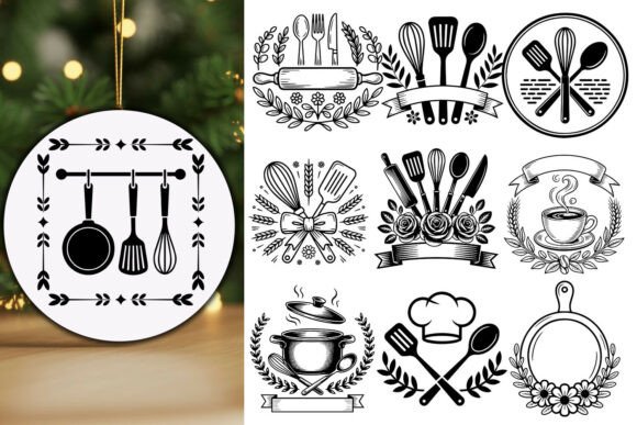 Download Kitchen Monogram Bundle SVG - Kitchen Collection